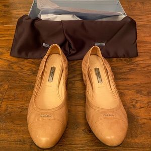 Prada Tan Ballet Flats